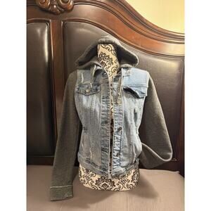 Abercrombie & Fitch Hollister Jean Jacket Sz Med Y2K Distressed